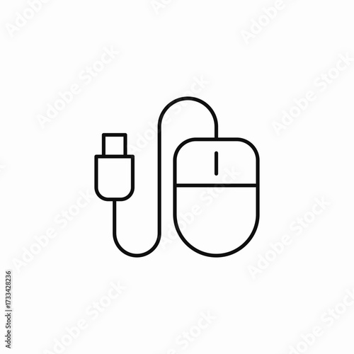 wired computer mouse icon sign vector