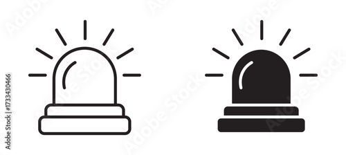 Medical emergency siren icon set , urgent alert security system symbol, vector illustration . 
