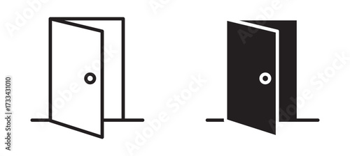 open door icon, vector illustration . 