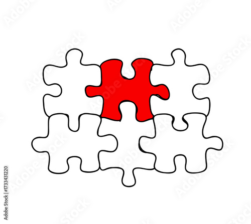 Puzzle vector illustration art on white background
