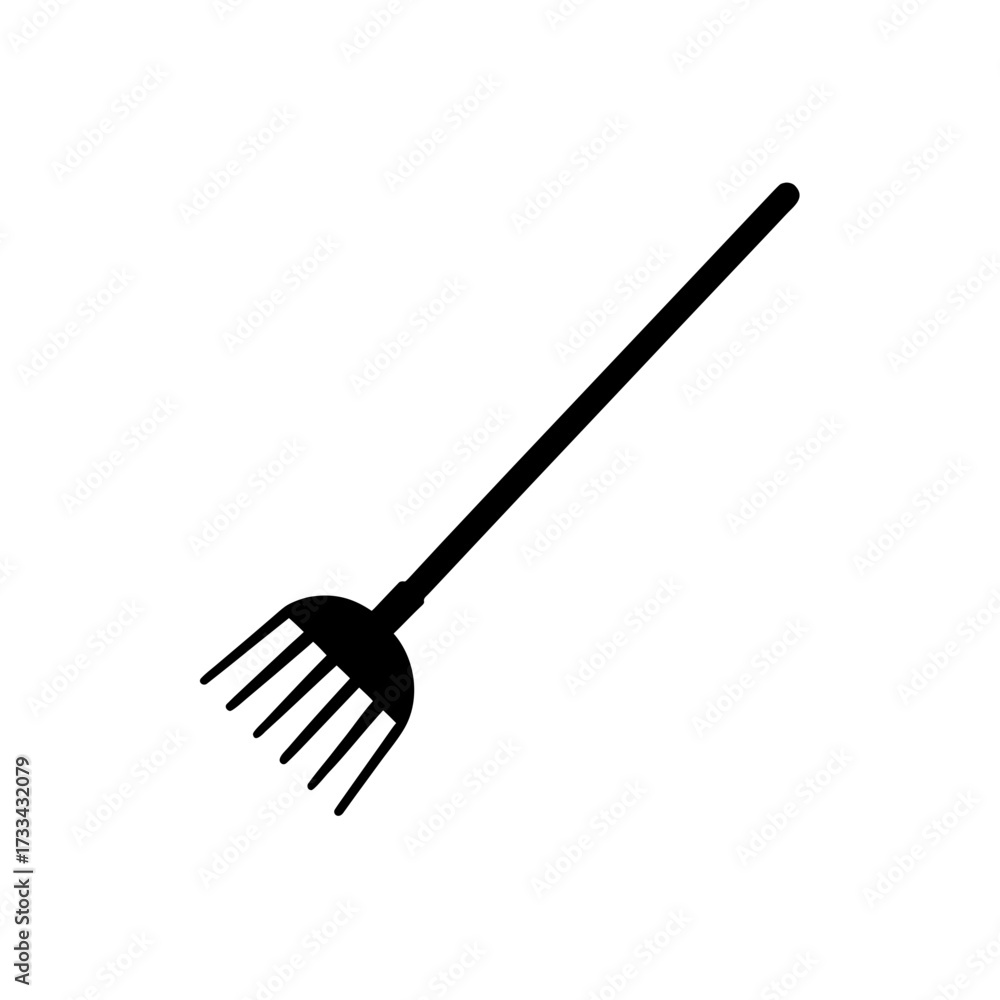 Naklejka premium rake icon black silhouette vector illustration on transparent background