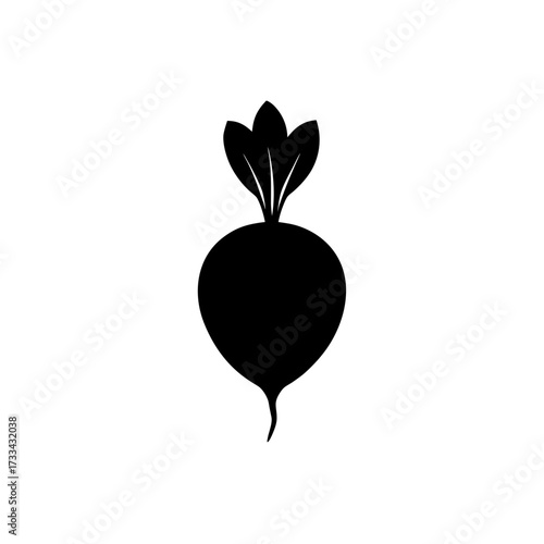 radish icon black silhouette vector illustration on transparent background