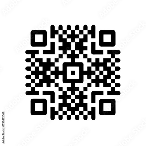 qr code icon black silhouette vector illustration on transparent background