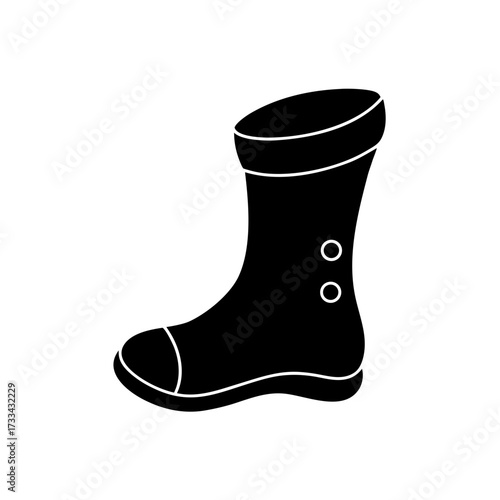 santa boot icon black silhouette vector illustration on transparent background