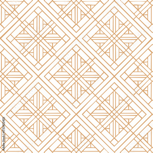 A seamless Chinese lattice pattern with interlocking geometric lines. Ideal for wallpapers, textiles, and architectural surfaces.