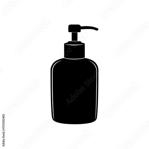 soap dispenser icon black silhouette vector illustration on transparent background