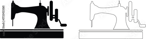 sewing machine logo silhouette vector, sewing machine silhouette vector illustration, vintage sewing machine silhouettes design, tailor sewing machine logo vector silhouette on white background