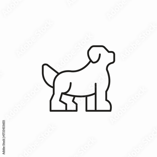 a standing dog icon sign vector