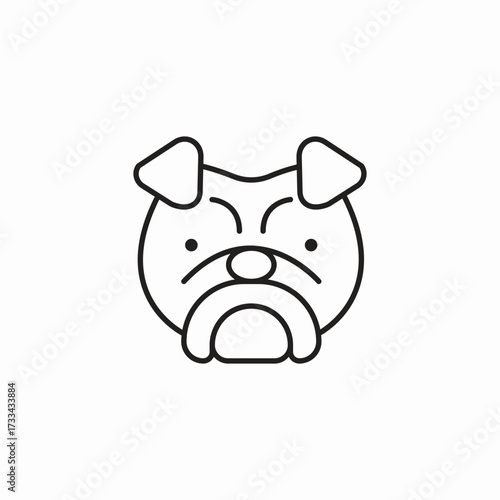 bulldog face icon sign vector