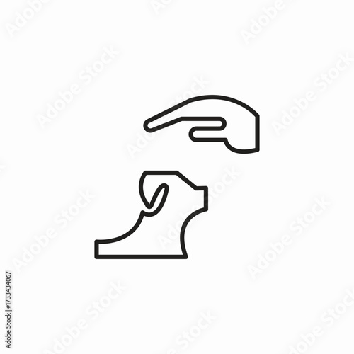 dog hand care icon sign vector
