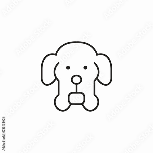 poodle face icon sign vector