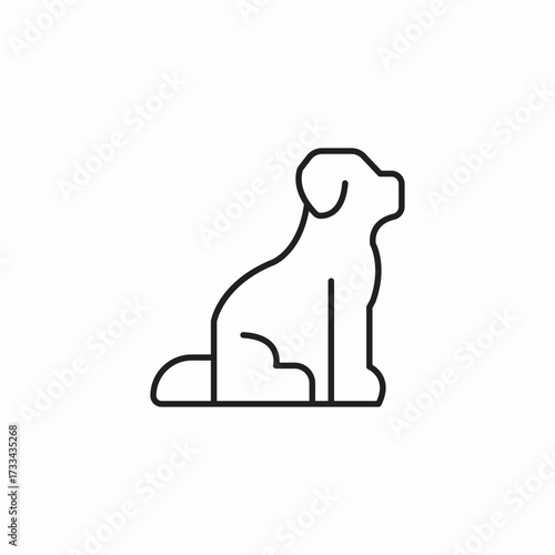sitting dog profile icon sign vector