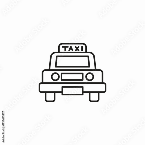 yellow cab service icon sign vector