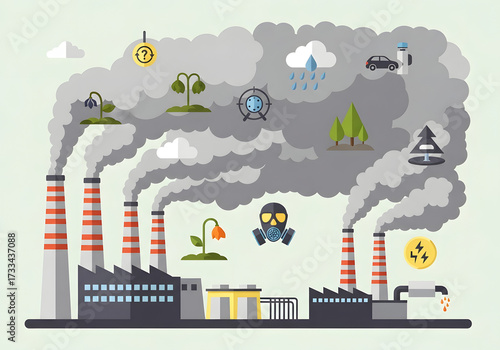 Industrial Pollution Factory Emissions and Environmental Impact 1.