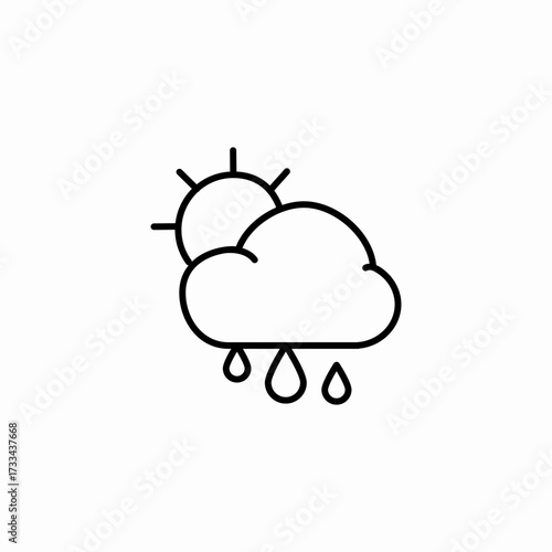 day cloudy rain icon sign vector