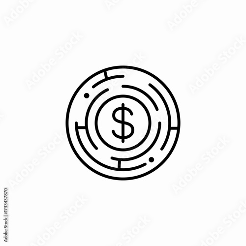 financial maze challenge icon sign vector