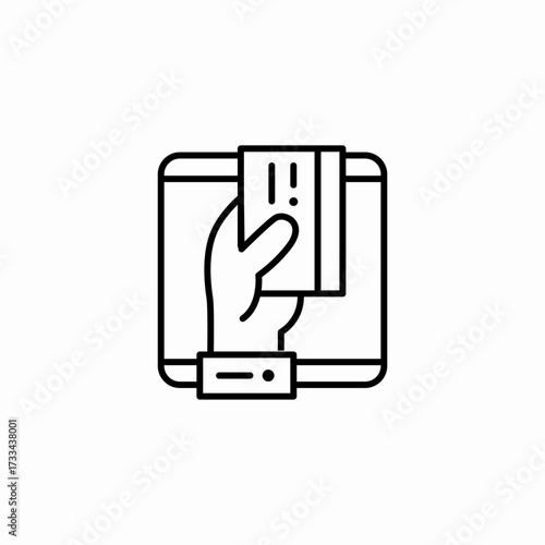 hand holding card icon sign vector