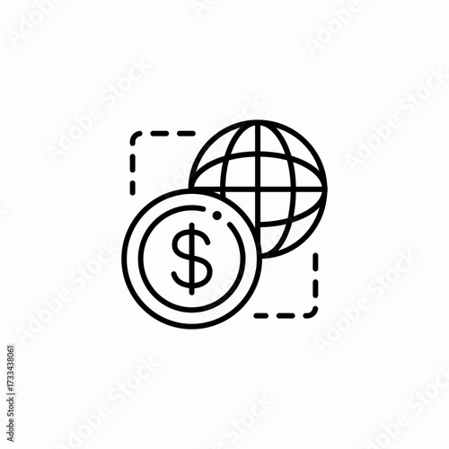 global currency finance icon sign vector
