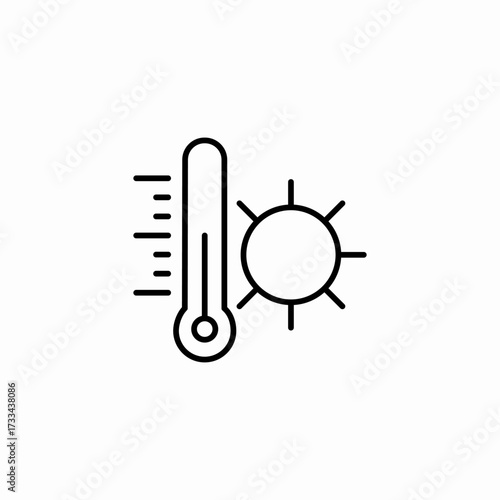 hot sun temperature icon sign vector