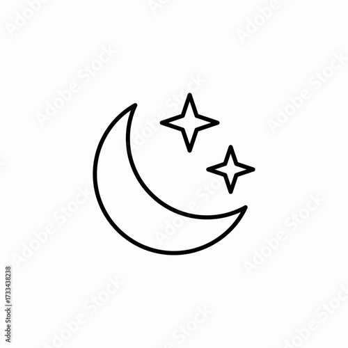 moon two stars icon sign vector