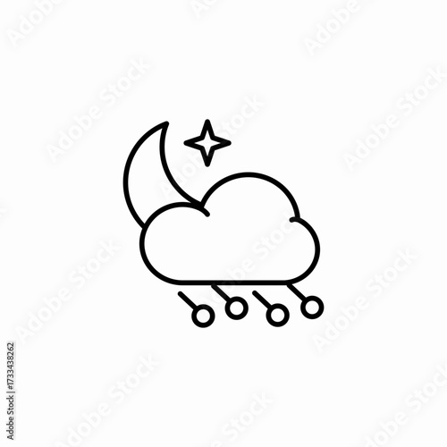 night cloud sleet icon sign vector
