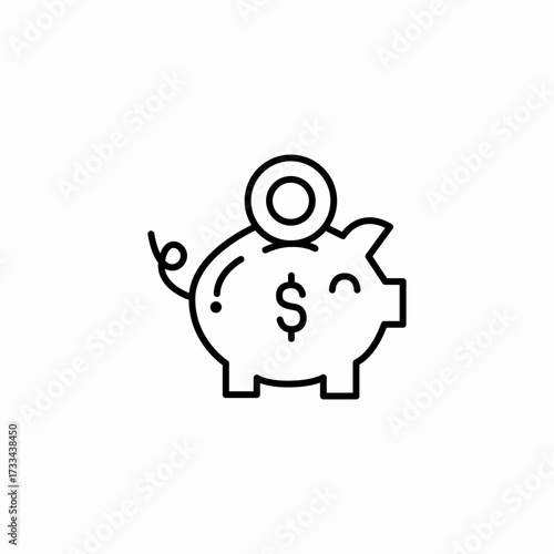 piggy bank savings icon sign vector