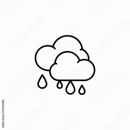 overcast heavy rain icon sign vector