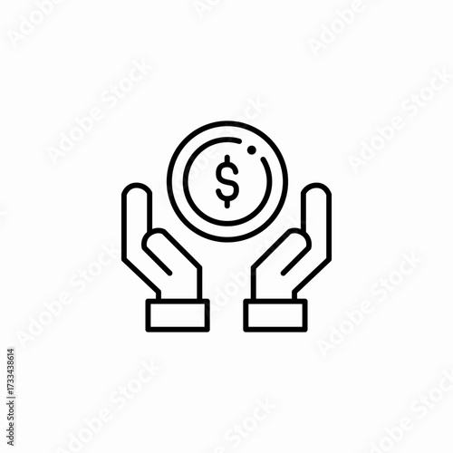 savings investment handoff icon sign vector