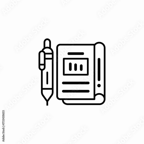 report writing document icon sign vector