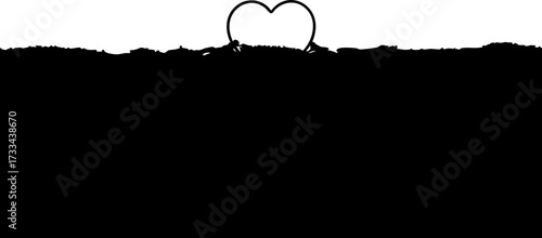 Simple outline heart symbol signifying love and affection, perfect for romantic themes and heartfelt expressions