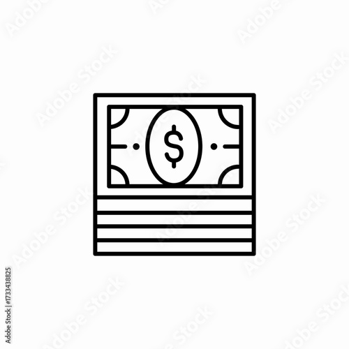 stack dollar bills icon sign vector