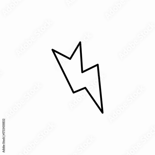 single lightning bolt icon sign vector
