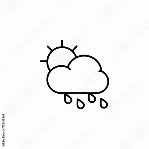 sun cloudy rain icon sign vector