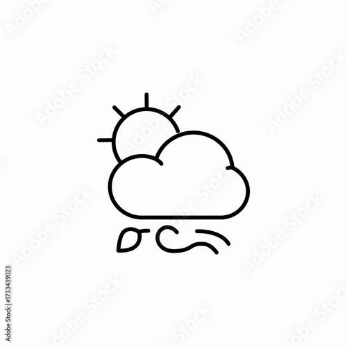 sunny cloud breeze icon sign vector