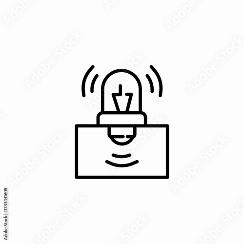 alarm strobe light icon sign vector