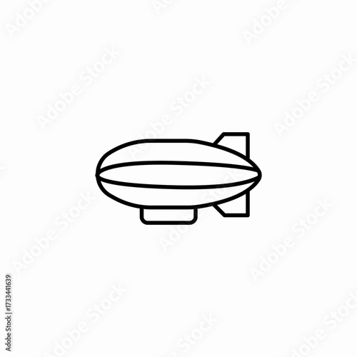 blimp airship dirigible icon sign vector