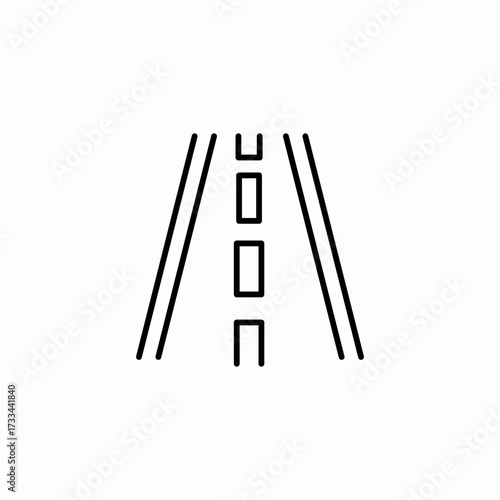 divided asphalt road icon sign vector