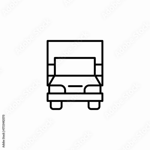front view truck icon sign vector