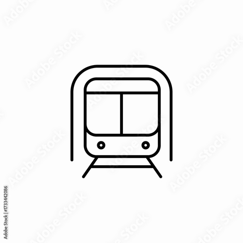 front view subway icon sign vector