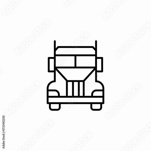 heavy haul semi-truck icon sign vector