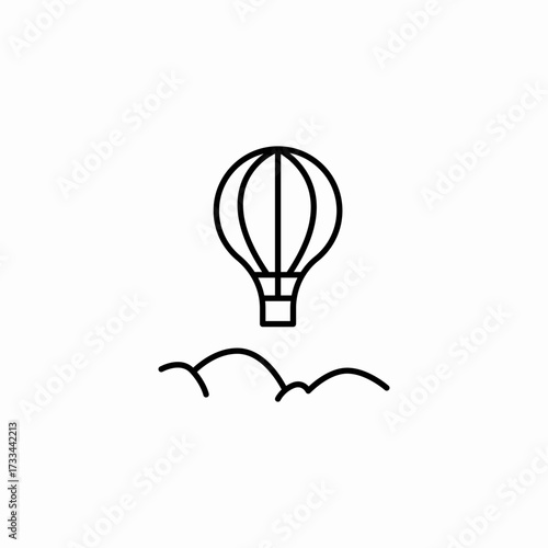 hot air balloon clouds icon sign vector