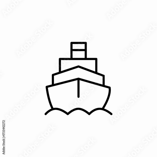large cargo ship icon sign vector