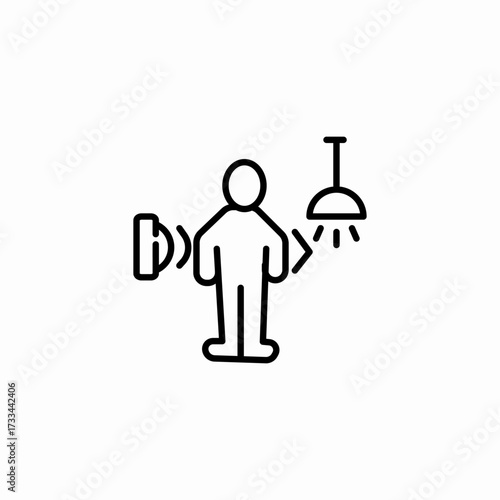 motion sensor light icon sign vector