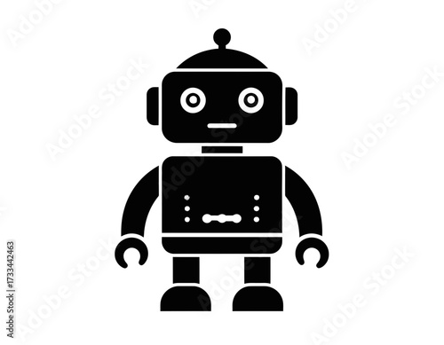 Futuristic Technology Silhouette Icon –  AI Robot