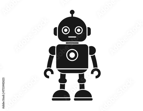 Futuristic Technology Silhouette Icon –  AI Robot