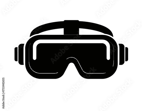 Futuristic Technology Silhouette Icon –  AR VR Headset