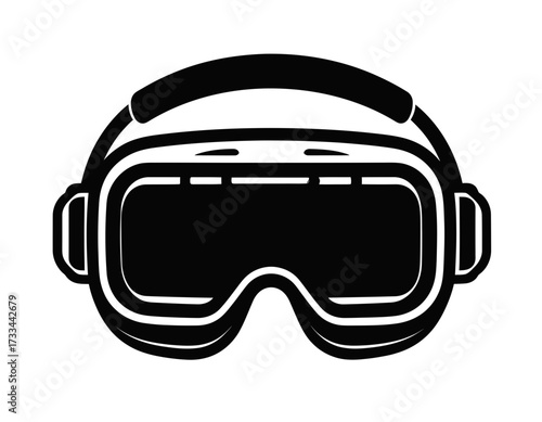 Futuristic Technology Silhouette Icon –  AR VR Headset