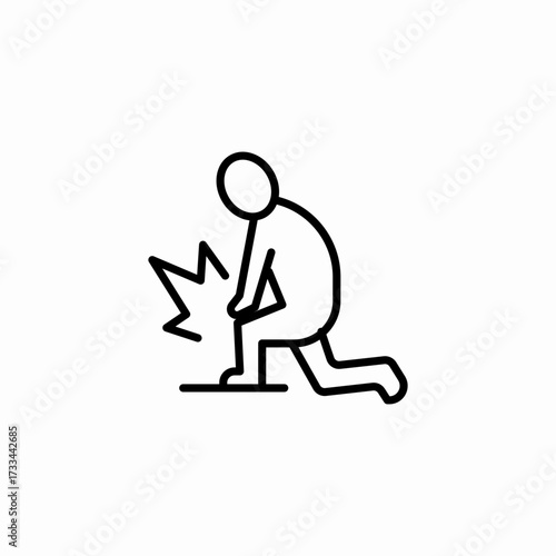 person knee pain icon sign vector