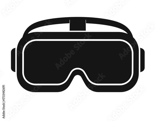 Futuristic Technology Silhouette Icon –  AR VR Headset