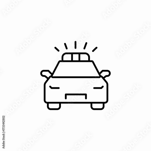 police car flashing icon sign vector